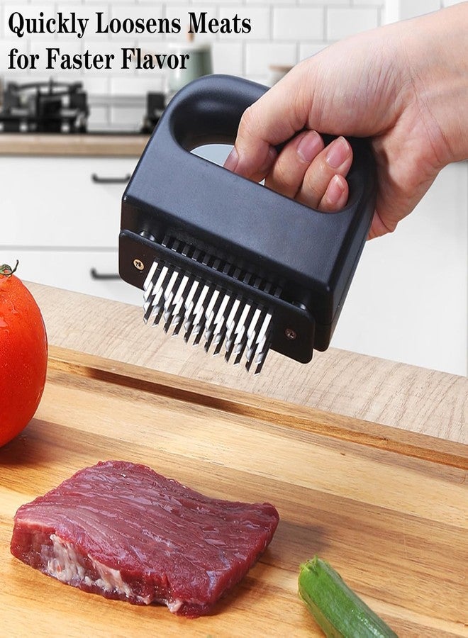 Trifecta مطرقة تليين اللحوم من ترايفيكتا، مزودة بـ 48 شفرة إبرية فائقة الحدة من الفولاذ المقاوم للصدأ، مطرقة لتليين اللحوم والدواجن، لتليين لحم البقر والخنزير والديك الرومي والأسماك، أداة طهي مثالية للتليين والتتبيل والشواء - Image 5